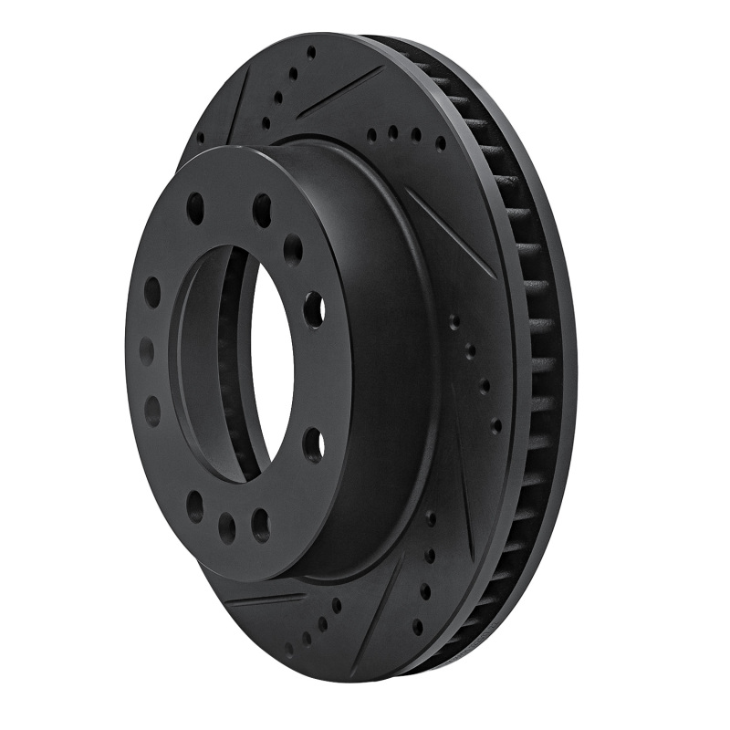 Cadillac DTS Brake Rotor (1) - Front Left - R1 Concepts - Drilled & Slotted - Black - `06-`11